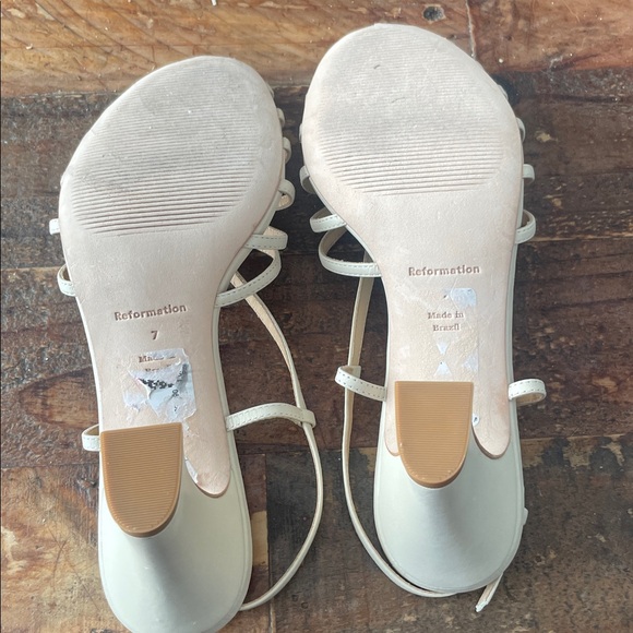 Reformation Cream Strappy Sandals sz 7 - Picture 7 of 8